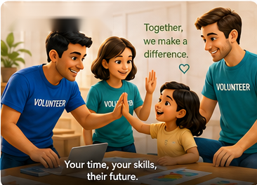 Illustration of two people reaching out to connect, with a heart between them
